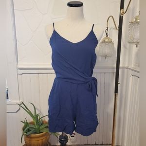 NWT One Clothing Juniors Size Small Navy Wrap Short Romper